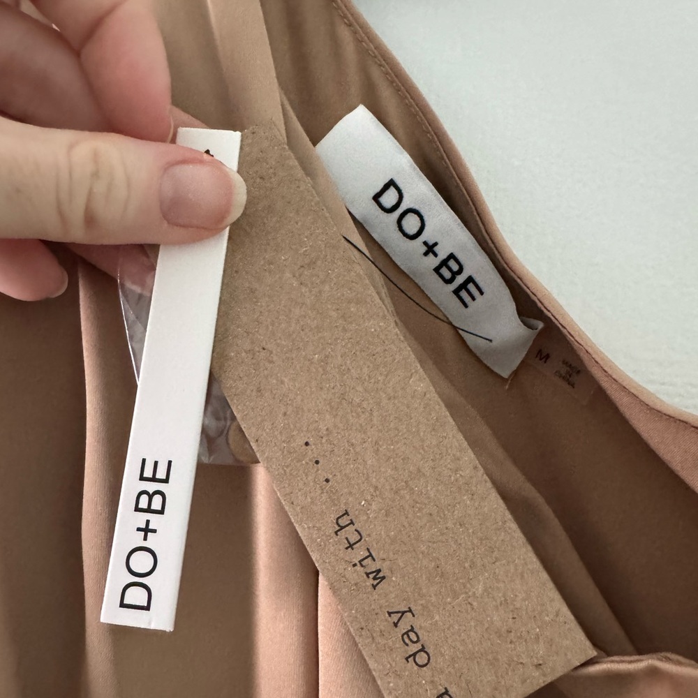 Elegant Tan/Champagne One-Shoulder Dress - Picture 5 of 5